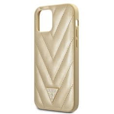 Guess GUHCP12SPUVQTMLBE hard silikonové pouzdro iPhone 12 Mini 5.4" gold V-Quilted Collection