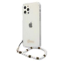 Guess GUHCP12MKPSWH hard silikonové pouzdro iPhone 12 / 12 Pro 6.1" transparent White Pearl