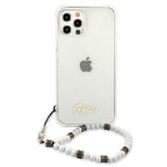 Guess GUHCP12MKPSWH hard silikonové pouzdro iPhone 12 / 12 Pro 6.1" transparent White Pearl