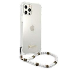 Guess GUHCP12MKPSWH hard silikonové pouzdro iPhone 12 / 12 Pro 6.1" transparent White Pearl