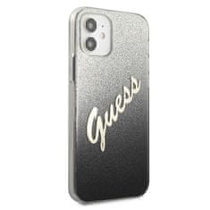 Guess GUHCP12SPCUGLSBK hard silikonové pouzdro iPhone 12 Mini 5.4" black Glitter Gradient Script