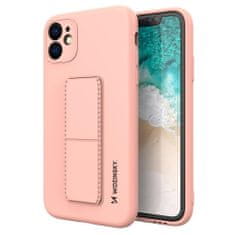 WOZINSKY Flexibilní silikonové pouzdro se stojánkem na Samsung Galaxy A22 4G pink