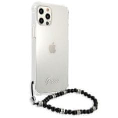 Guess GUHCP12MKPSBK hard silikonové pouzdro iPhone 12 / 12 Pro 6.1" transparent Black Pearl