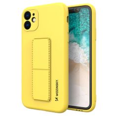 WOZINSKY Flexibilní silikonové pouzdro se stojánkem na iPhone 12 Mini 5,4" yellow