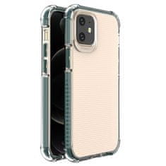 HURTEL PRUŽNÉ GELOVÉ PANCÉŘOVÉ POUZDRO SPRING ARMOUR S BAREVNÝM RÁMEČKEM PRO IPHONE 12 MINI, TMAVĚ ZELENÉ