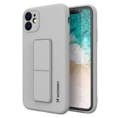 WOZINSKY Flexibilní silikonové pouzdro se stojánkem na iPhone 12 Mini 5,4" grey