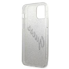 Guess GUHCP12SPCUGLSGO hard silikonové pouzdro iPhone 12 Mini 5.4" gold Glitter Gradient Script