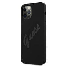 Guess GUHCP12MLSVSBK hard silikonové pouzdro iPhone 12 / 12 Pro 6.1 black Script Vintage