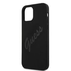 Guess GUHCP12MLSVSBK hard silikonové pouzdro iPhone 12 / 12 Pro 6.1 black Script Vintage