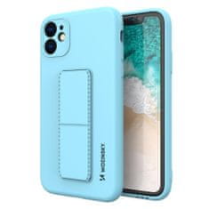 WOZINSKY Flexibilní silikonové pouzdro se stojánkem na iPhone 12 Mini 5,4" light blue