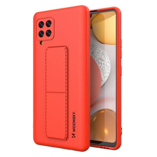 WOZINSKY Kickstand flexibilní silikonové pouzdro se stojánkem pro Samsung Galaxy A42 5G , červená