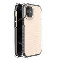 HURTEL PRUŽNÉ GELOVÉ PANCÉŘOVÉ POUZDRO SPRING ARMOUR S BAREVNÝM RÁMEČKEM PRO IPHONE 12 MINI, ČERNÉ