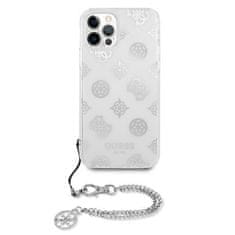 Guess GUHCP12LKSPESI hard silikonové pouzdro iPhone 12 Pro MAX 6.7" silver Peony Chain Collection