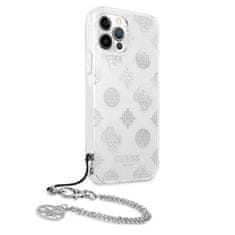 Guess GUHCP12LKSPESI hard silikonové pouzdro iPhone 12 Pro MAX 6.7" silver Peony Chain Collection