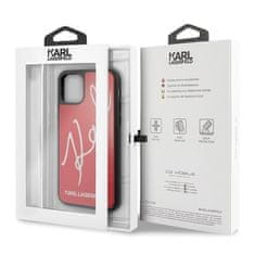 Karl Lagerfeld KLHCN58DLKSRE  hard silikonové pouzdro iPhone 11 Pro red Signature glitter