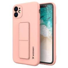 WOZINSKY Flexibilní silikonové pouzdro se stojánkem na iPhone 12 Mini 5,4" pink