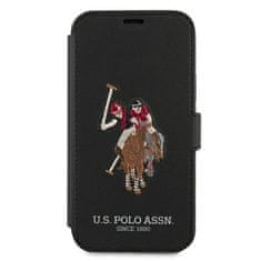 U.S. Polo Assn. US Polo knížkové pouzdro na iPhone 12 Mini 5.4" Black Polo Embroidery