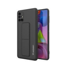 WOZINSKY Kickstand flexibilní silikonové pouzdro se stojánkem pro Samsung Galaxy M51 , černá