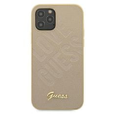 Guess GUHCP12LPUILGLG hard silikonové pouzdro iPhone 12 Pro MAX 6.7" gold Iridescent Love Script Gold Logo
