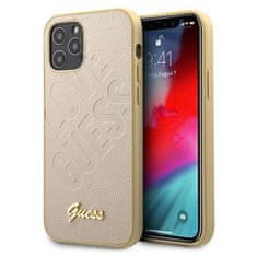 Guess GUHCP12LPUILGLG hard silikonové pouzdro iPhone 12 Pro MAX 6.7" gold Iridescent Love Script Gold Logo