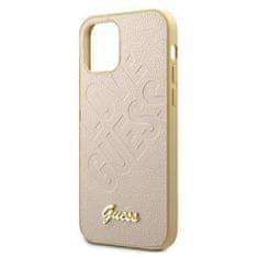 Guess GUHCP12LPUILGLG hard silikonové pouzdro iPhone 12 Pro MAX 6.7" gold Iridescent Love Script Gold Logo