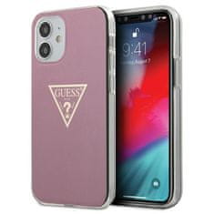 Guess GUHCP12SPCUMPTPI hard silikonové pouzdro iPhone 12 Mini 5.4" pink Metallic Collection / GUE00084