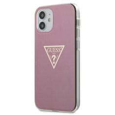 Guess GUHCP12SPCUMPTPI hard silikonové pouzdro iPhone 12 Mini 5.4" pink Metallic Collection / GUE00084