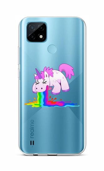 TopQ Kryt Realme C21 silikon Rainbow Splash 66846