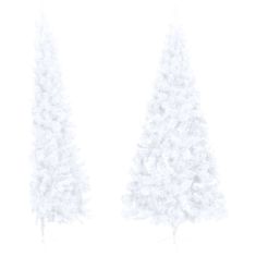 Greatstore Umělý vánoční půl stromek se stojanem bílý 240 cm PVC