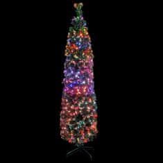 Greatstore Umělý úzký vánoční stromek se stojanem 150 cm optické vlákno