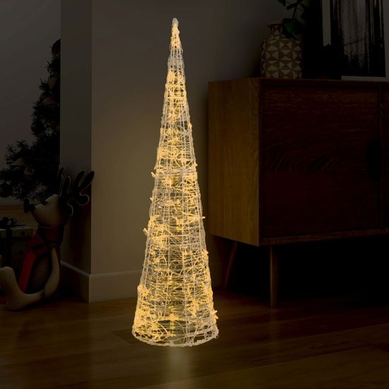 Greatstore Akrylový dekorativní LED kužel teplé bílé světlo 120 cm