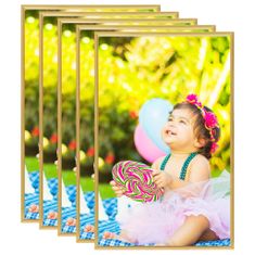 Greatstore Fotorámečky koláž 5 ks na zeď nebo stůl zlaté 13 x 18 cm MDF