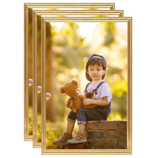 Greatstore Fotorámečky koláž 3 ks na zeď nebo stůl zlaté 42 x 59,4 cm MDF