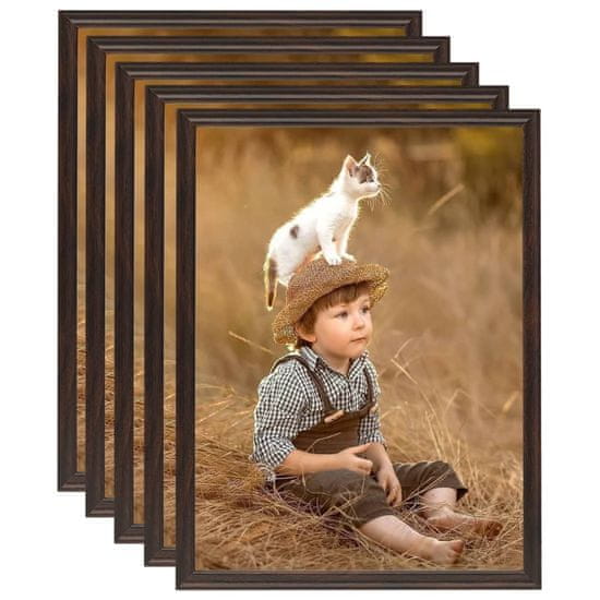 Greatstore Fotorámečky koláž 5 ks na zeď nebo stůl černé 50 x 60 cm MDF