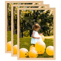 Greatstore Fotorámečky koláž 3 ks na zeď nebo stůl světlý dub 59,4 x 84 cm