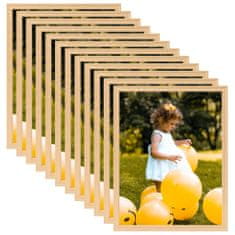 Greatstore Fotorámečky koláž 10 ks na zeď nebo stůl světlý dub 20 x 25 cm