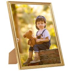 Greatstore Fotorámečky koláž 5 ks na zeď nebo stůl zlaté 50 x 60 cm MDF