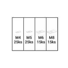 SEFIS sada podložek se závitem M8 M6 M5 M4 80ks