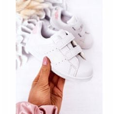 Dětská tenisová obuv na suchý zip bílo-růžová velikost 20