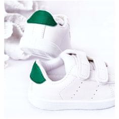 Dětské tenisky na suchý zip Bílé a zelené velikost 28