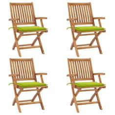 Greatstore Skládací zahradní židle s poduškami 4 ks masivní teak