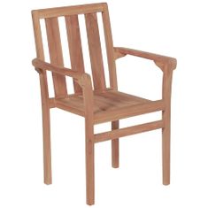 Greatstore Stohovatelné zahradní židle 2 ks masivní teakové dřevo