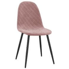 Vidaxl Jídelní židle 4 ks růžové samet