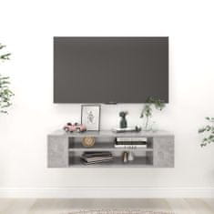 Greatstore Závěsná TV skříňka betonově šedá 100 x 30 x 26,5 cm dřevotříska