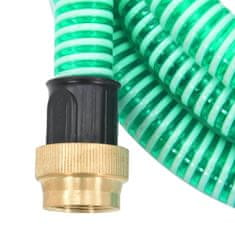 Vidaxl Sací hadice s mosaznými konektory 5 m 25 mm zelená