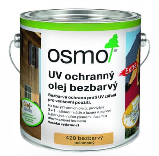 OSMO 420 a 410 UV ochranný olej BEZBARVÝ 0,75 l - 420 bezbarvý s účinných látek - exteriér