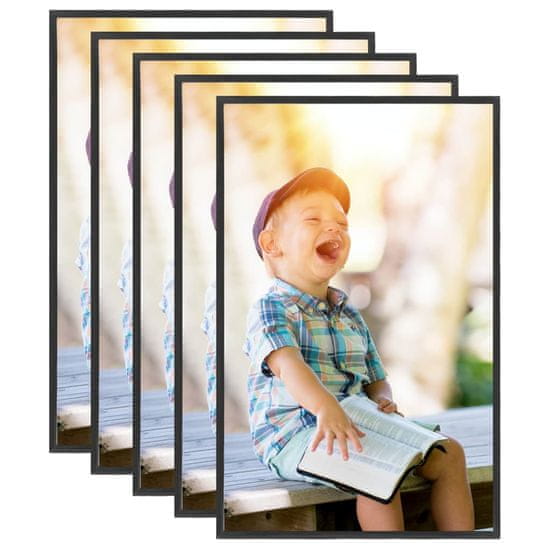 Greatstore Fotorámečky koláž 5 ks na zeď nebo stůl černé 20 x 25 cm MDF