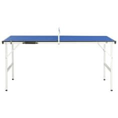 Greatstore Stůl na stolní tenis se síťkou 152 x 76 x 66 cm modrý