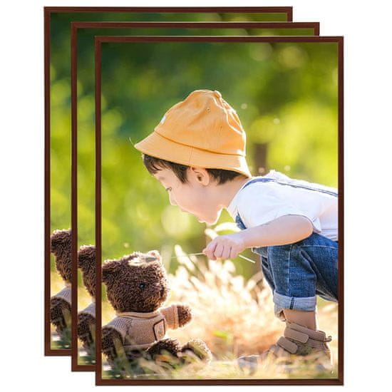 Greatstore Fotorámečky koláž 3 ks na zeď nebo stůl bronzové 18 x 24 cm MDF