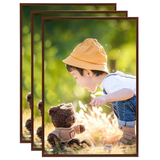 Greatstore Fotorámečky koláž 3 ks na zeď/stůl bronzové 29,7 x 42 cm MDF